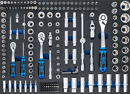 BGS 4036 | Werkstattwageneinlage 3/3: Steckschlüssel-Satz | 192-tlg. | 6,3 mm (1/4"), 10 mm (3/8"), 12,5 mm (1/2") von BGS