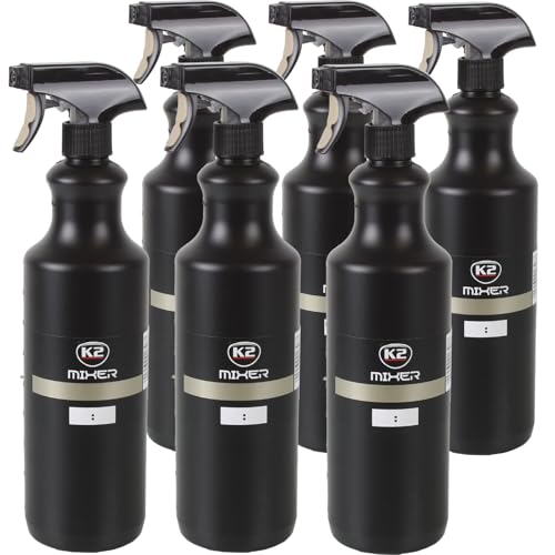 BandelOne enthält 6x K2 Mixer Hdpe Pumpsprühflasche 1L Sprühflasche Handsprüher Zerstäuber Schwarz von BandelOne