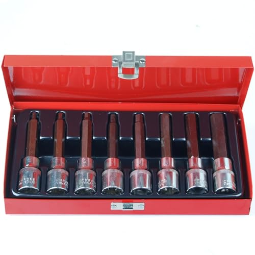 BandelOne enthält Bit-Einsatz-Satz innen-6-Kant Bit Lang Nuss 1/2 Zoll 4-14mm Innensechskant 8-tlg BandelOne enthält Bit-Einsatz-Satz innen-6-Kant Bit Lang Nuss 1/2 Zoll 4-14mm Innensechskant 8-tlg von BandelOne