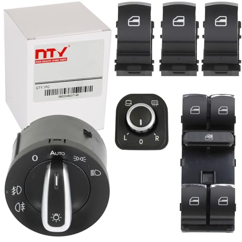 BandelOne enthält Chrom Schalter Set Fensterheber Lichtschalter Spiegel Golf 5 6 Passat 3C von BandelOne