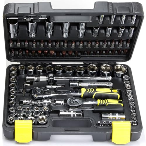 BandelOne enthält Knarrenkasten Steckschlüssel-Set Werkzeugkoffer 108-tlg E-Profil Nüsse 1/4" 1/2" BandelOne enthält Knarrenkasten Steckschlüssel-Set Werkzeugkoffer 108-tlg E-Profil Nüsse 1/4" 1/2" von BandelOne