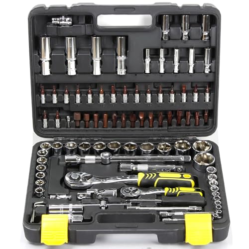 BandelOne enthält Knarrenkasten Steckschlüssel-Set Werkzeugkoffer 94-tlg. Ratsche Nüsse 1/4" 1/2" BandelOne enthält Knarrenkasten Steckschlüssel-Set Werkzeugkoffer 94-tlg. Ratsche Nüsse 1/4" 1/2" von BandelOne
