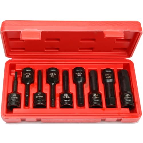 BandelOne enthält Kraft-Bit-Einsatz-Satz innen-6-Kant 75mm Lang Nuss 1/2" Zoll 5-19mm 9-tlg. von BandelOne