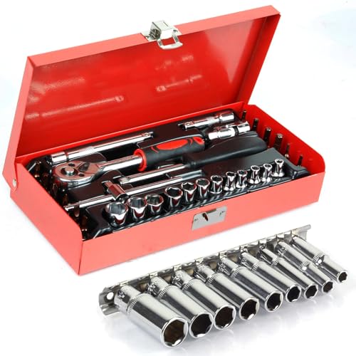 BandelOne enthält Steckschlüssel Satz 1/4" 39-tlg. Knarrenkasten Lang-Nüsse Bits Tx Kleine Knarre BandelOne enthält Steckschlüssel Satz 1/4" 39-tlg. Knarrenkasten Lang-Nüsse Bits Tx Kleine Knarre von BandelOne