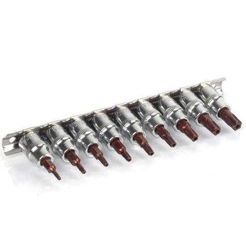 BandelOne enthält T-Profil Tx mit Bohrung Nuss Bit Satz T10-T50 9-tlg Steckschlüssel Einsatz 3/8" BandelOne enthält T-Profil Tx mit Bohrung Nuss Bit Satz T10-T50 9-tlg Steckschlüssel Einsatz 3/8" von BandelOne