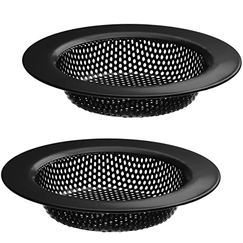 2 Stücke Abflusssieb Spüle Küche Dusche Waschbecken, Bandfol 11CM Universal Küchenspüle Sieb abfluss Spülbecken Haar Stopper rostfrei, Schwarz von Bandfol