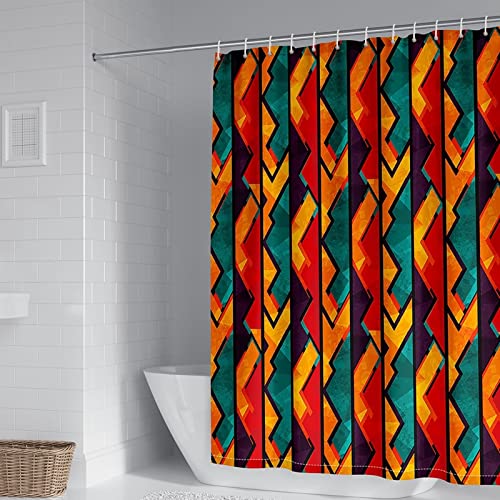 Banemi Duschvorhang 90X180, Duschvorhang Polyester Vintage Mehrfarbiges Muster Schöner Duschvorhang von Banemi