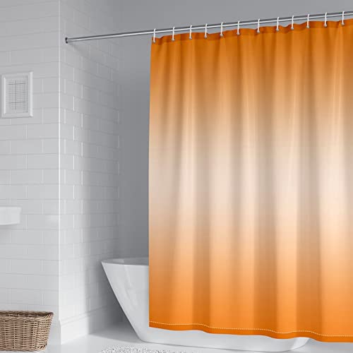 Banemi Duschvorhang Anti Schimmel Orange, Duschvorhang Schimmelresistent Polyester Farbverlauf Orange Duschvorhang für Damen 165X180cm von Banemi