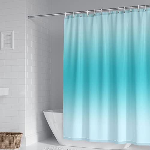Banemi Duschvorhang Waschbar, Duschvorhang Muster Polyester Farbverlauf Blau Duschvorhang für Männer 150X180cm von Banemi