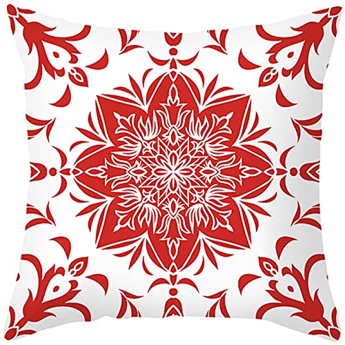 Banemi Kissenbezug 50X50cm Lustig, Blumen Weiß Rot Polyester für Home Outdoor von Banemi