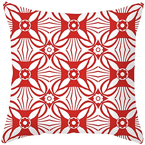 Banemi Kissenbezug Junge 50X50cm, Blumen Weiß Rot Polyester für Sofa Couch Wohnzimmer Schlafzimmer von Banemi