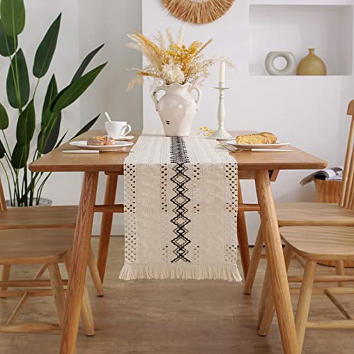 Banemi Tischläufer Ethno, Tischläufer Beige Frühling Polyester 1 Schwarzer Diamant für Sofatisch Zuhause Wohnzimmer 140X30cm Banemi Tischläufer Ethno, Tischläufer Beige Frühling Polyester 1 Schwarzer Diamant für Sofatisch Zuhause Wohnzimmer 140X30cm von Banemi