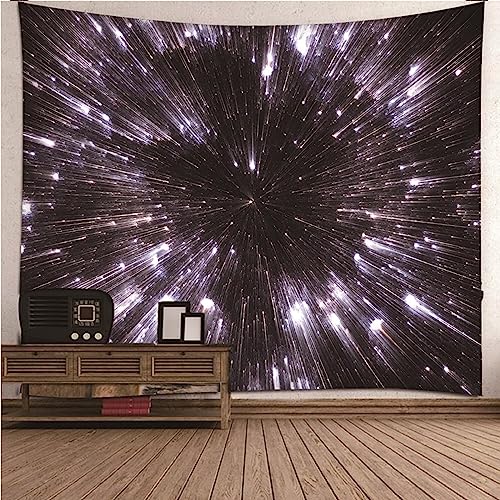 Tapestry Aesthetic, Tuch Wandbehang Schwarz Weiss Meteormuster Wandteppich Schlafzimmer Wanddeko 300x260cm von Banemi