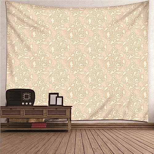 Tapestry Wall Hanging, Tapestry Wall Beige Polyester Einfaches Stilmuster Wandteppich Outdoor Wanddeko 240x220cm von Banemi
