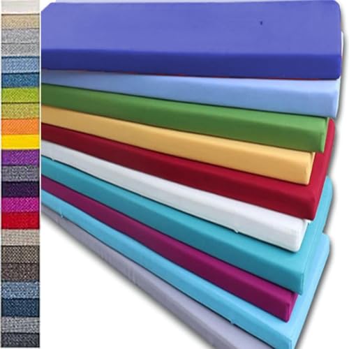 Benutzerdefiniertes Bankkissen, waschbarer Bezug, Kissen mit rutschfester Unterseite, mehrere Farben, weiche Sitzpolster für Esszimmerstühle, Gartenmöbel (Beige, 95 x 30 x 3 cm) von BangDon
