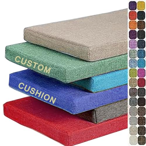 Leinen-Bankkissen für den Innenbereich, waschbar, mit rutschfester Unterseite, mehrere Farben, weiche Sitzpolster für Gartenmöbel, Esszimmerstühle (Beige, 145 x 40 x 3 cm) von BangDon