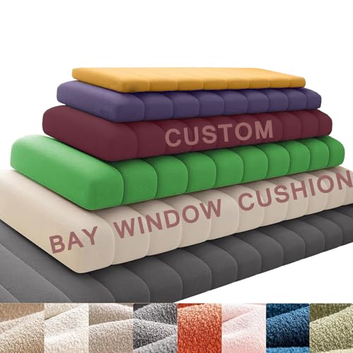 Teddy-Fleece-Bankkissen für den Innenbereich, wasserdicht, öldicht, mit rutschfester Unterseite, mehrere Farben, weiche Sitzpolster für Erkerfenster (Cremefarben, 120 x 40 x 4,5 cm) von BangDon
