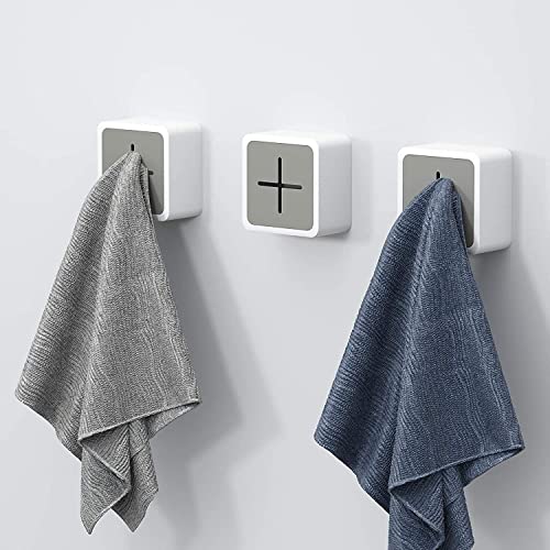 BangShou 3Stk Premium Handtuchhalter Geschirrtuchhalter ohne Bohren Selbstklebend Handtuchhaken für Bad, Küche und Haushalt (Grau) von BangShou