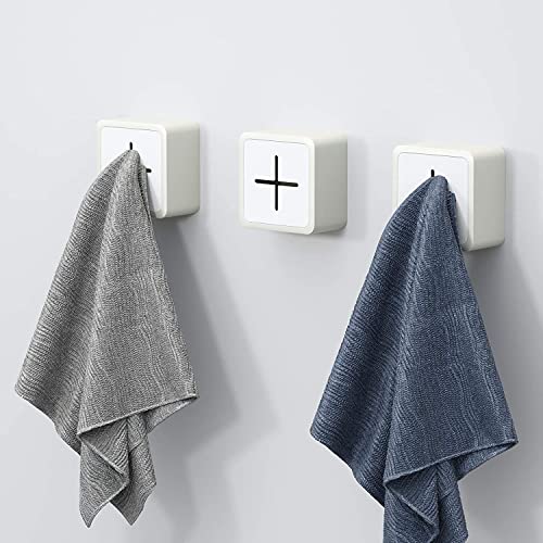 BangShou 3Stk Premium Handtuchhalter Geschirrtuchhalter ohne Bohren Selbstklebend Handtuchhaken für Bad, Küche und Haushalt (Weiß) von BangShou