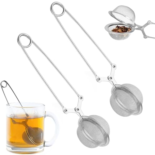 Bangbobi 2 Stück Teeballs aus Edelstahl, Teeei für Losen Tee, Teesiebkugel & Teezange, Tea Infuser Rostfrei, Teesieb für Losen Tee von Bangbobi