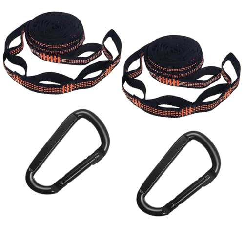 Bangbobi Hängematte Befestigung - 2er Pack 2m Seil für Hängematte, 2 Schwerlast Karabiner, Hängematten Aufhängung, Befestigung Hängematte Baum von Bangbobi