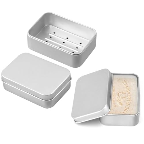 Bangbobi Seifendose aus Edelstahl - Set 3 Stück Seifenboxen mit Abtropfgitter, perfekt für Reisen, Seifenbox, Soap Box und Seifenschale, Robuste und langlebige Seifendose von Bangbobi
