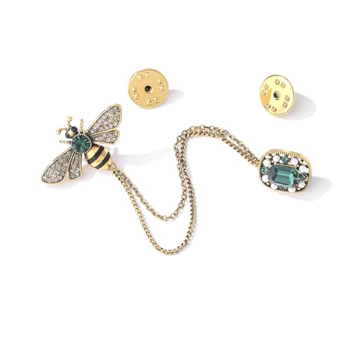 Bangbobi Vintage Honigbienenen-Brosche Kristall Anstecknadel Brosche für Damen Herren Pins Abzeichen Hut Krawattennadeln Zubehör von Bangbobi