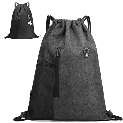 Turnbeutel Mit Reißverschluß Sportbeutel Gym Bag Men - Taschenrucksack Aus Oxfordstoff, Atmungsaktiv, Streetstyle - Turnbeutel Herren, Beuteltasche Damen, Everyday Bag & City Bag, Festival Rucksack von Bangbobi