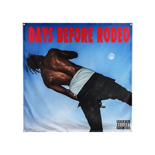 Banger – Days Before Rodeo Travis Scott Albumcover Kunst Tapisserie Flagge Banner motivierend inspirierend lustig Büro Fitnessstudio Wand Wohnheim Dekor Design auf einer 90 x 100 cm Flagge mit 4 Ösen von Banger Flags