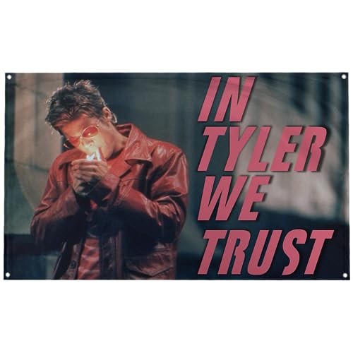 Banger – In Tyler We Trust Fight Club Tyler Durden Brad Pitt Project Mayhem Film, motivierend, inspirierend, für Büro, Fitnessstudio, Wand, Studentenwohnheim, Raumdekoration, Design auf einer 90 x 150 von Banger Flags