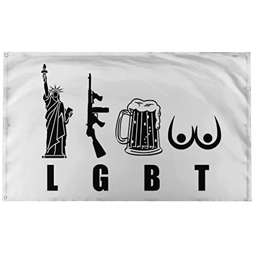 Banger – LGBT – Liberty Guns Biermeisen, motivierend, inspirierend, für Büro, Wohnheim, Dekor-Design auf einer 9.5x1.5 m Flagge mit 2 Ösen zum einfachen Aufhängen im Freien Authentische Banger-Flagge von Banger Flags