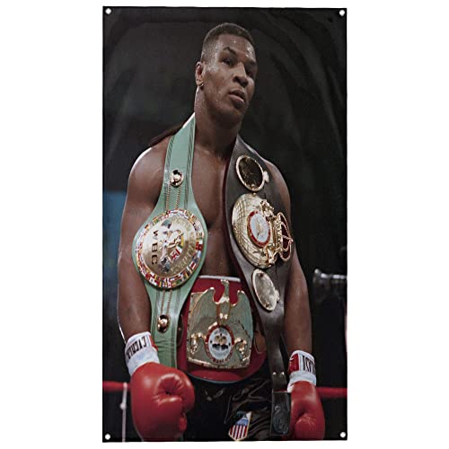 Banger - Mike Tyson Undisputed Heavyweight Boxing Champion Motivierend Inspirierend Büro Gym Wohnheim Wanddekoration Design auf einer 90 x 150 cm Flagge mit 4 Ösen zum einfachen Aufhängen Authentische von Banger Flags