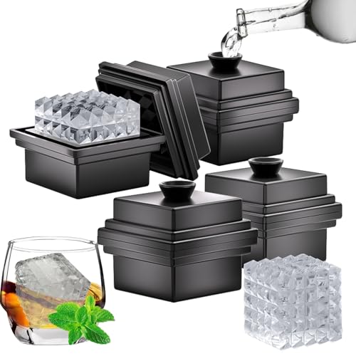 Große Eiswürfelformen aus Silikon mit Trichterdeckel, klare Eiswürfelform, Prismen-Eiswürfelform, einfaches Herauslösen, 7 cm, langsam schmelzender großer Eiswürfel, perfekt für Whiskey, Cocktail und Große Eiswürfelformen aus Silikon mit Trichterdeckel, klare Eiswürfelform, Prismen-Eiswürfelform, einfaches Herauslösen, 7 cm, langsam schmelzender großer Eiswürfel, perfekt für Whiskey, Cocktail und von Bangp