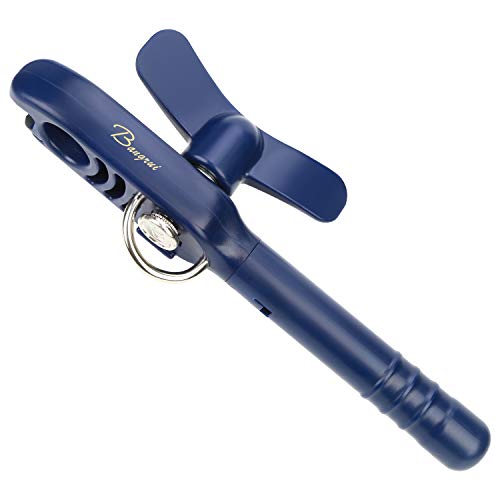 Manueller Dosenöffner & Bangrui Professioneller 4-in-1 Dosenöffner hält glatte Kanten Mit einem Korkenzieher gefaltet im Hebel Bestes Gadget für die Küche (blau) von Bangrui