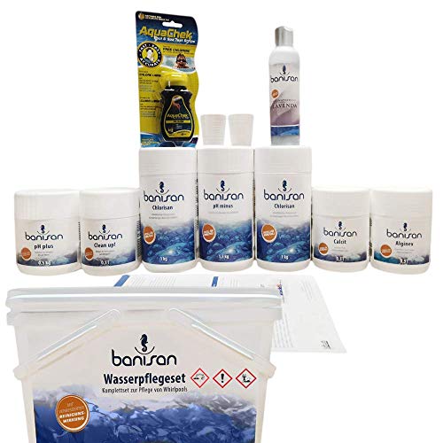 Banisan 11 teiliges Wasserpflege-Set - Wasserpflege Set für Whirlpool (Badezusatz:Lavender) von Banisan