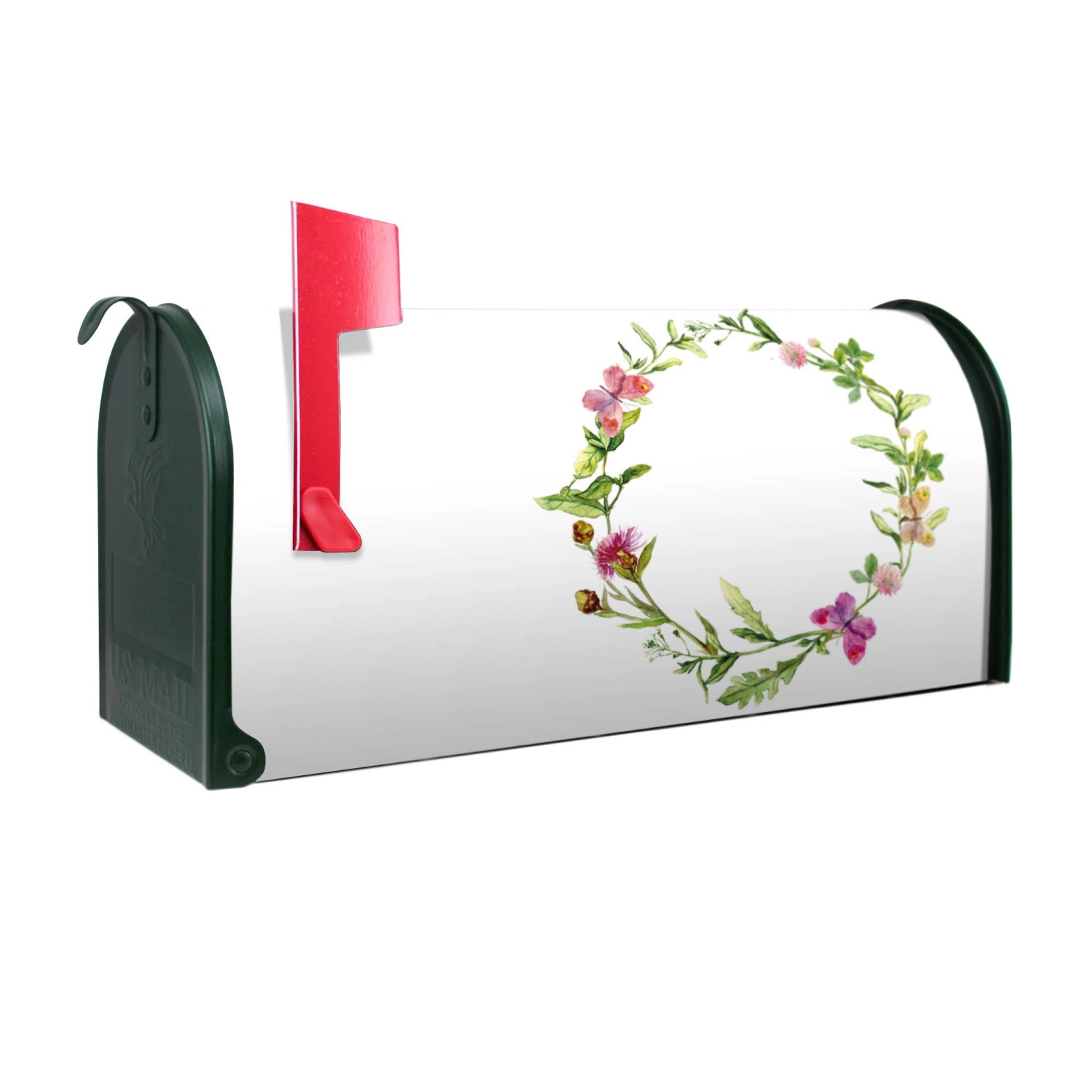 Banjado Amerikanischer Briefkasten Grün 48x22x16cm US Mailbox Letterbox Postkasten Stahl Pulverbeschichtet Motiv Aquarell Blumenring Banjado Amerikanischer Briefkasten Grün 48x22x16cm US Mailbox Letterbox Postkasten Stahl Pulverbeschichtet Motiv Aquarell Blumenring von Banjado