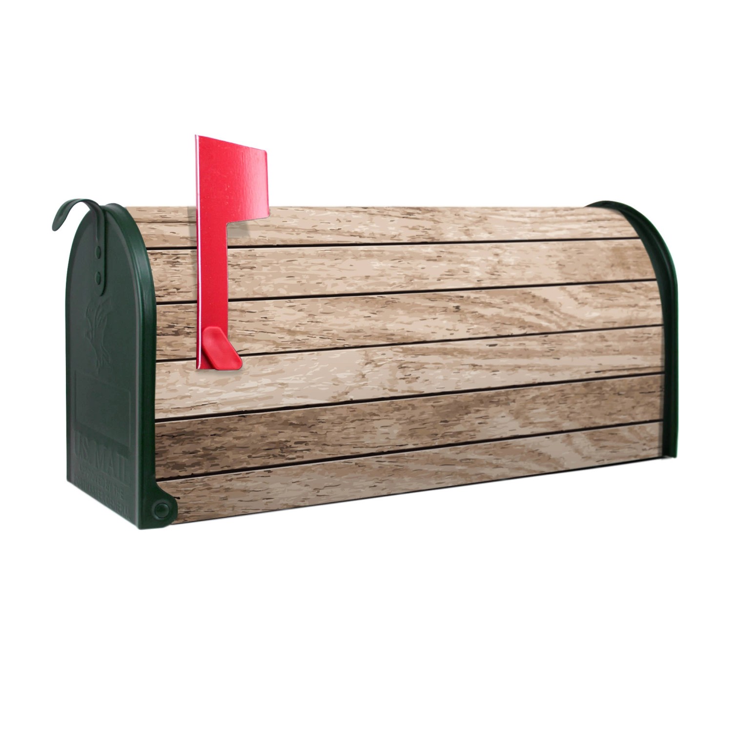 Banjado Amerikanischer Briefkasten Grün 48x22x16cm US Mailbox Letterbox Postkasten Stahl Pulverbeschichtet Motiv Blasse Holzlatten Banjado Amerikanischer Briefkasten Grün 48x22x16cm US Mailbox Letterbox Postkasten Stahl Pulverbeschichtet Motiv Blasse Holzlatten von Banjado