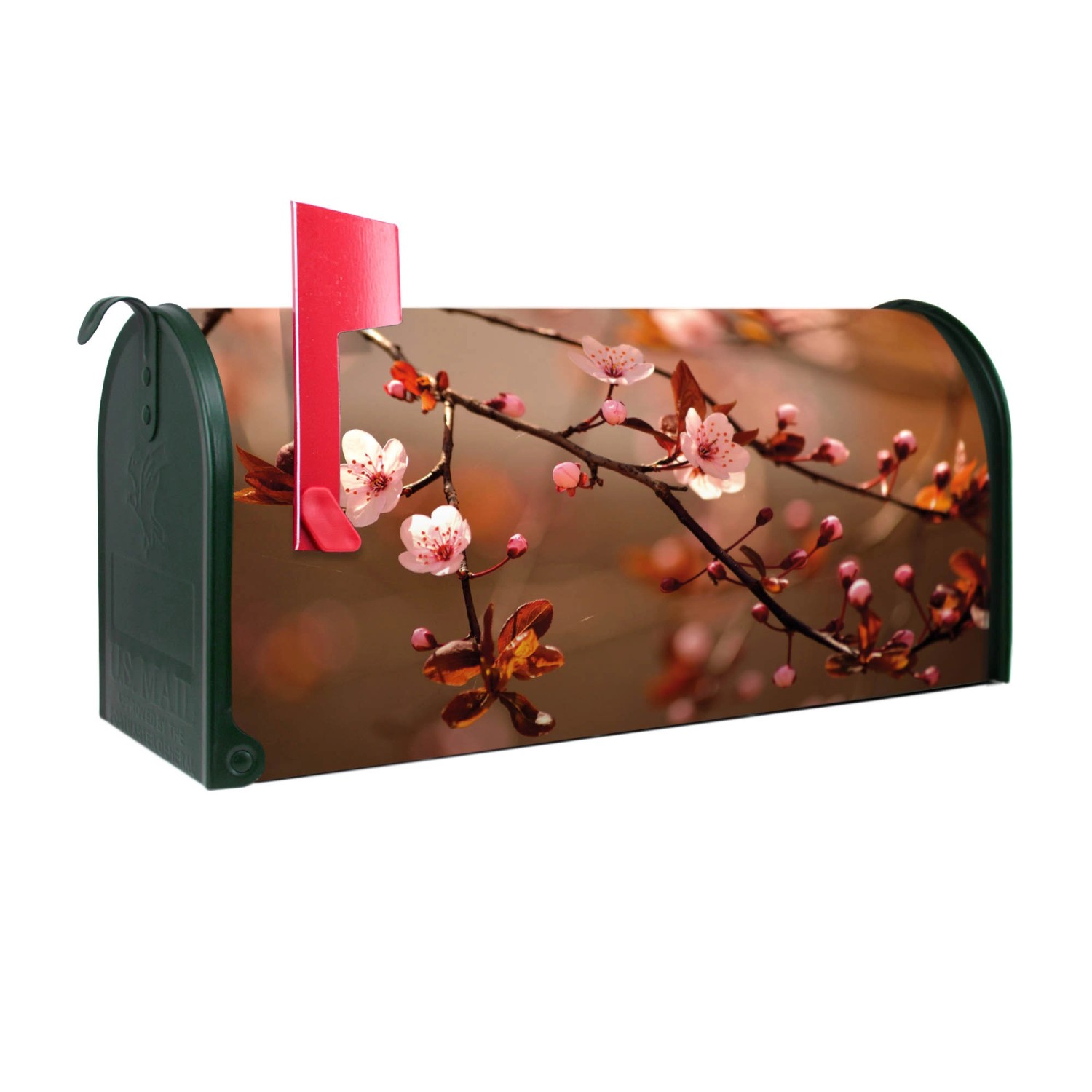 Banjado Amerikanischer Briefkasten Grün 48x22x16cm US Mailbox Letterbox Postkasten Stahl Pulverbeschichtet Motiv Blühender Kirschzweig Banjado Amerikanischer Briefkasten Grün 48x22x16cm US Mailbox Letterbox Postkasten Stahl Pulverbeschichtet Motiv Blühender Kirschzweig von Banjado