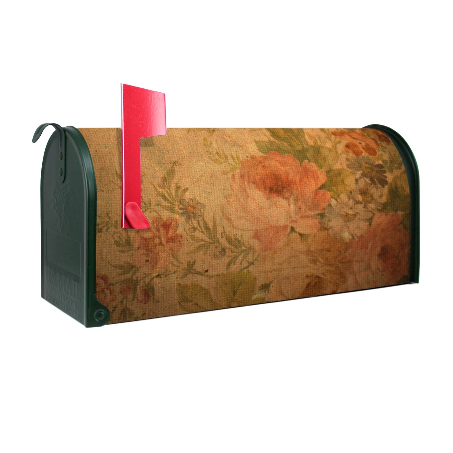 Banjado Amerikanischer Briefkasten Grün 48x22x16cm US Mailbox Letterbox Postkasten Stahl Pulverbeschichtet Motiv Blumen Antik Banjado Amerikanischer Briefkasten Grün 48x22x16cm US Mailbox Letterbox Postkasten Stahl Pulverbeschichtet Motiv Blumen Antik von Banjado