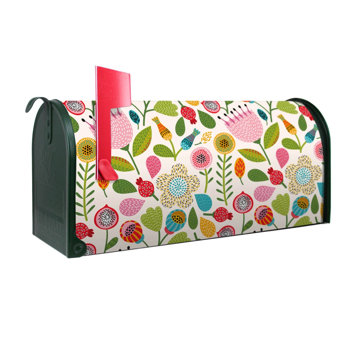 Banjado Amerikanischer Briefkasten Grün 48x22x16cm US Mailbox Letterbox Postkasten Stahl Pulverbeschichtet Motiv Blumen Naiv Banjado Amerikanischer Briefkasten Grün 48x22x16cm US Mailbox Letterbox Postkasten Stahl Pulverbeschichtet Motiv Blumen Naiv von Banjado