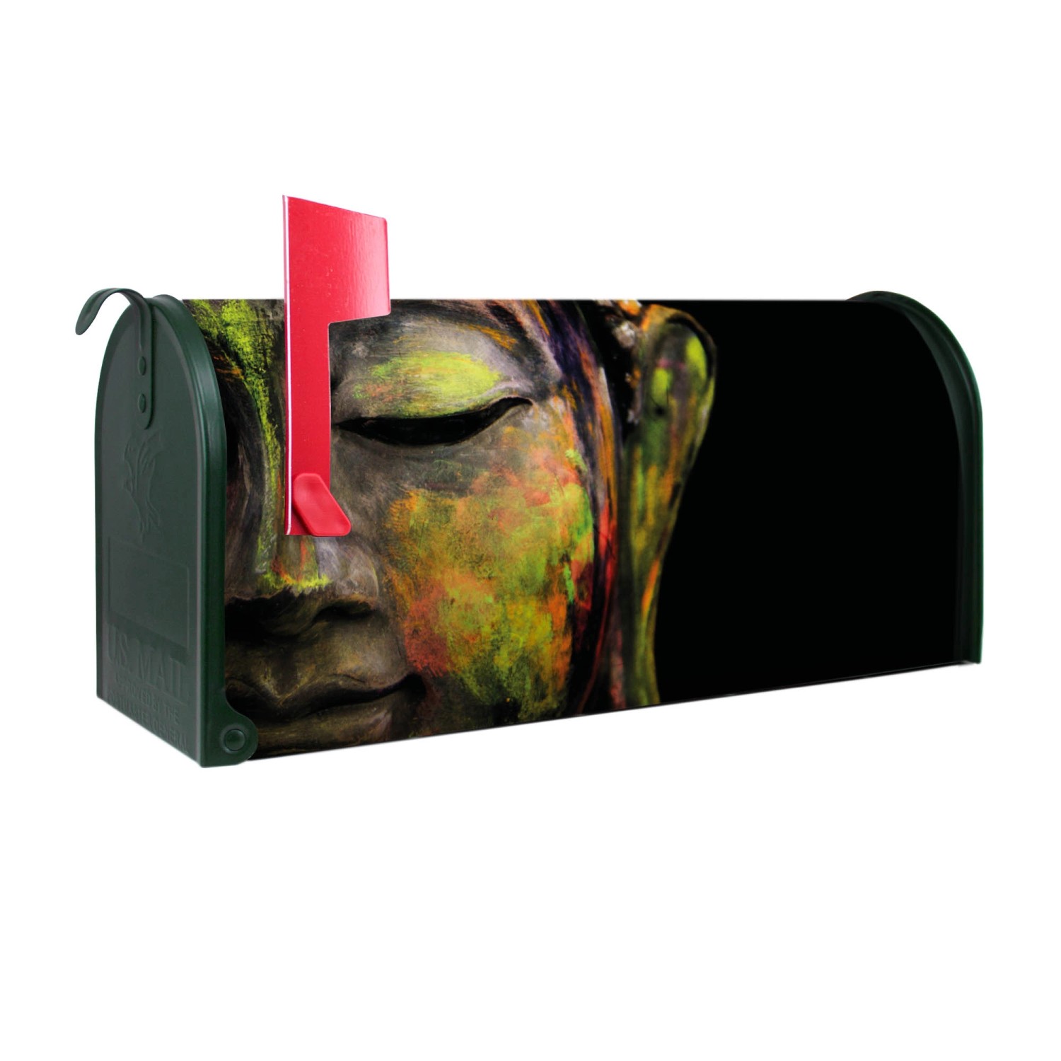 Banjado Amerikanischer Briefkasten Grün 48x22x16cm US Mailbox Letterbox Postkasten Stahl Pulverbeschichtet Motiv Bunter Buddha Banjado Amerikanischer Briefkasten Grün 48x22x16cm US Mailbox Letterbox Postkasten Stahl Pulverbeschichtet Motiv Bunter Buddha von Banjado