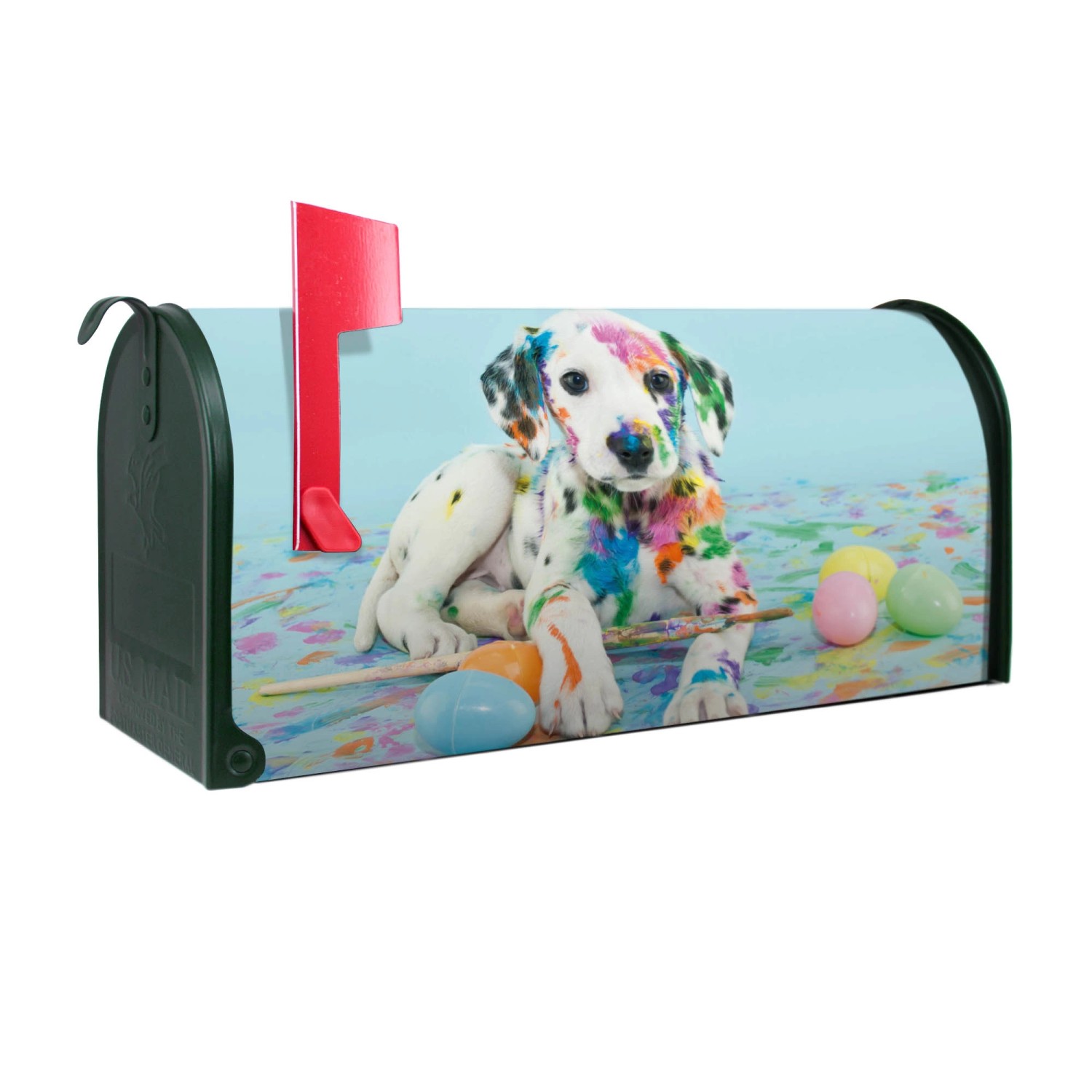 Banjado Amerikanischer Briefkasten Grün 48x22x16cm US Mailbox Letterbox Postkasten Stahl Pulverbeschichtet Motiv Bunter Dalmatiner Banjado Amerikanischer Briefkasten Grün 48x22x16cm US Mailbox Letterbox Postkasten Stahl Pulverbeschichtet Motiv Bunter Dalmatiner von Banjado