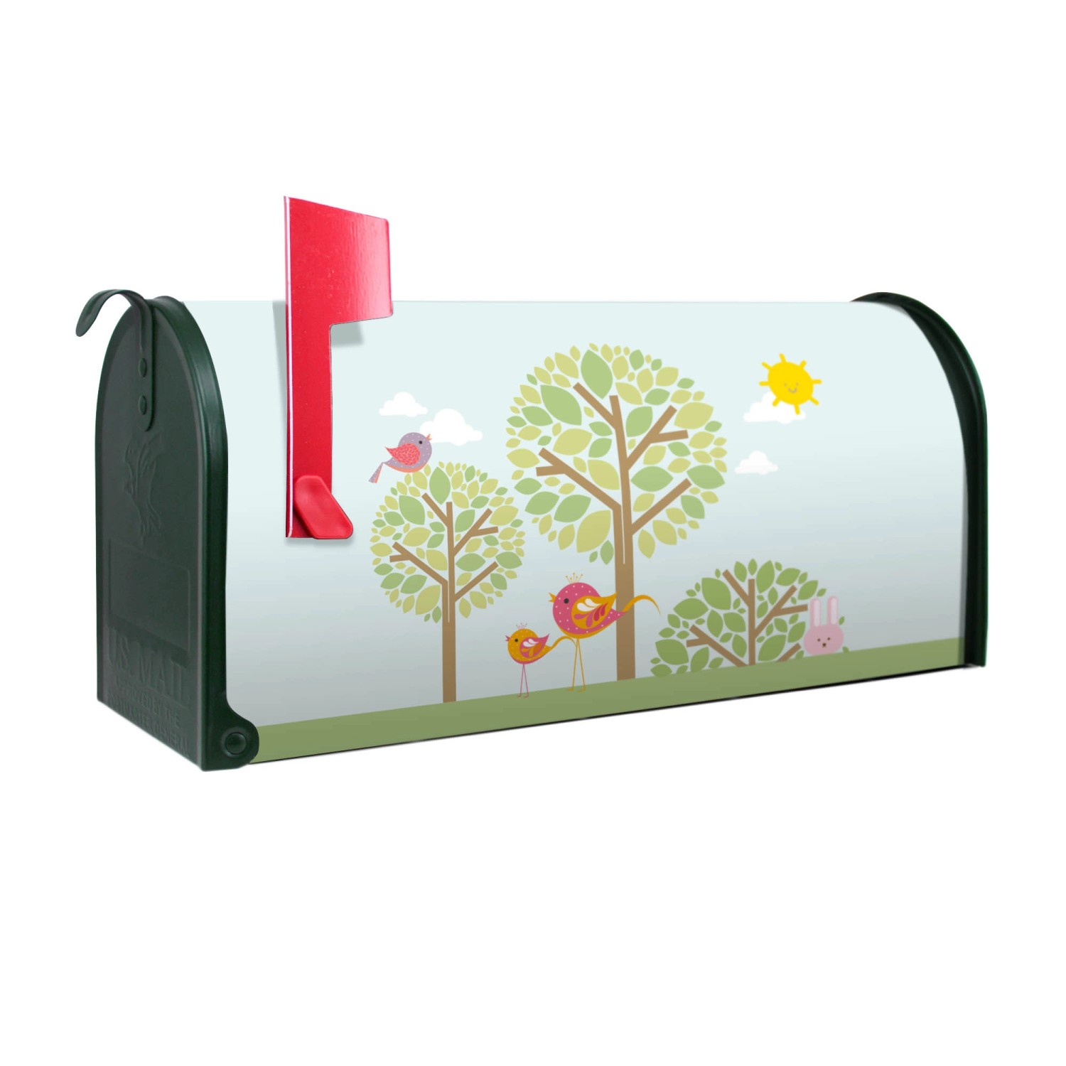 Banjado Amerikanischer Briefkasten Grün 48x22x16cm US Mailbox Letterbox Postkasten Stahl Pulverbeschichtet Motiv Drei Bäume Banjado Amerikanischer Briefkasten Grün 48x22x16cm US Mailbox Letterbox Postkasten Stahl Pulverbeschichtet Motiv Drei Bäume von Banjado