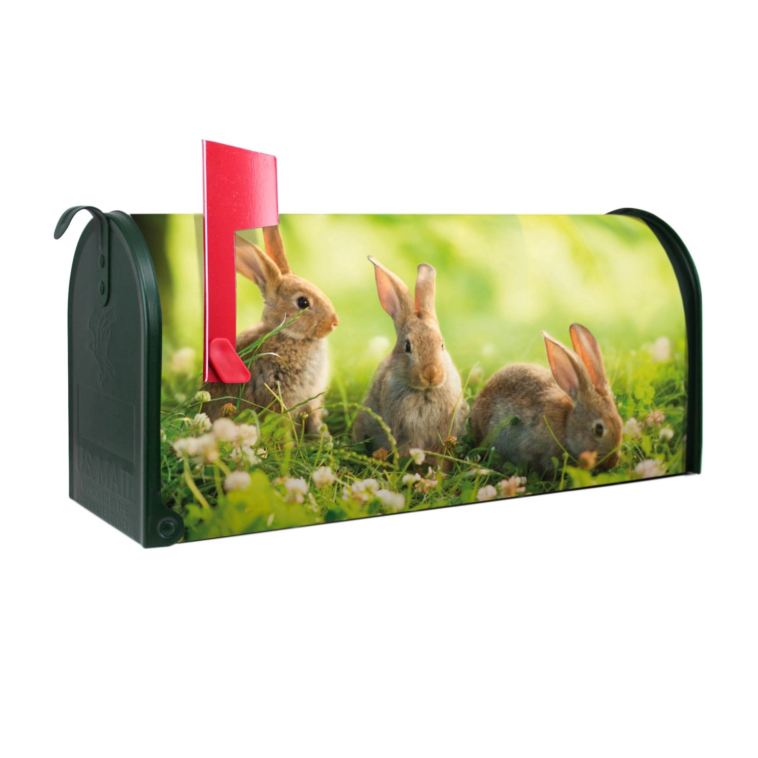 Banjado Amerikanischer Briefkasten Grün 48x22x16cm US Mailbox Letterbox Postkasten Stahl Pulverbeschichtet Motiv Drei Hasen Banjado Amerikanischer Briefkasten Grün 48x22x16cm US Mailbox Letterbox Postkasten Stahl Pulverbeschichtet Motiv Drei Hasen von Banjado