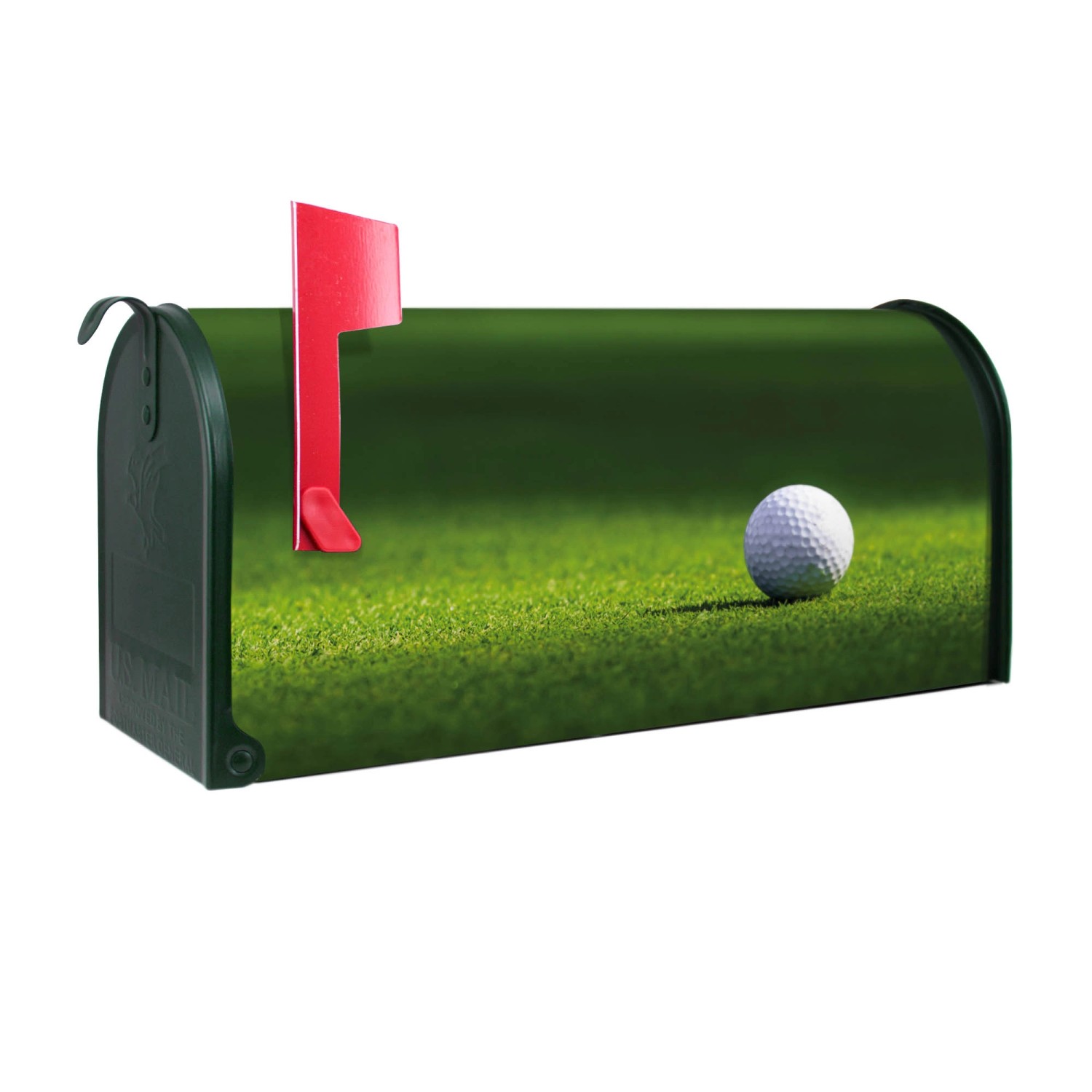 Banjado Amerikanischer Briefkasten Grün 48x22x16cm US Mailbox Letterbox Postkasten Stahl Pulverbeschichtet Motiv Einsamer Golfball Banjado Amerikanischer Briefkasten Grün 48x22x16cm US Mailbox Letterbox Postkasten Stahl Pulverbeschichtet Motiv Einsamer Golfball von Banjado