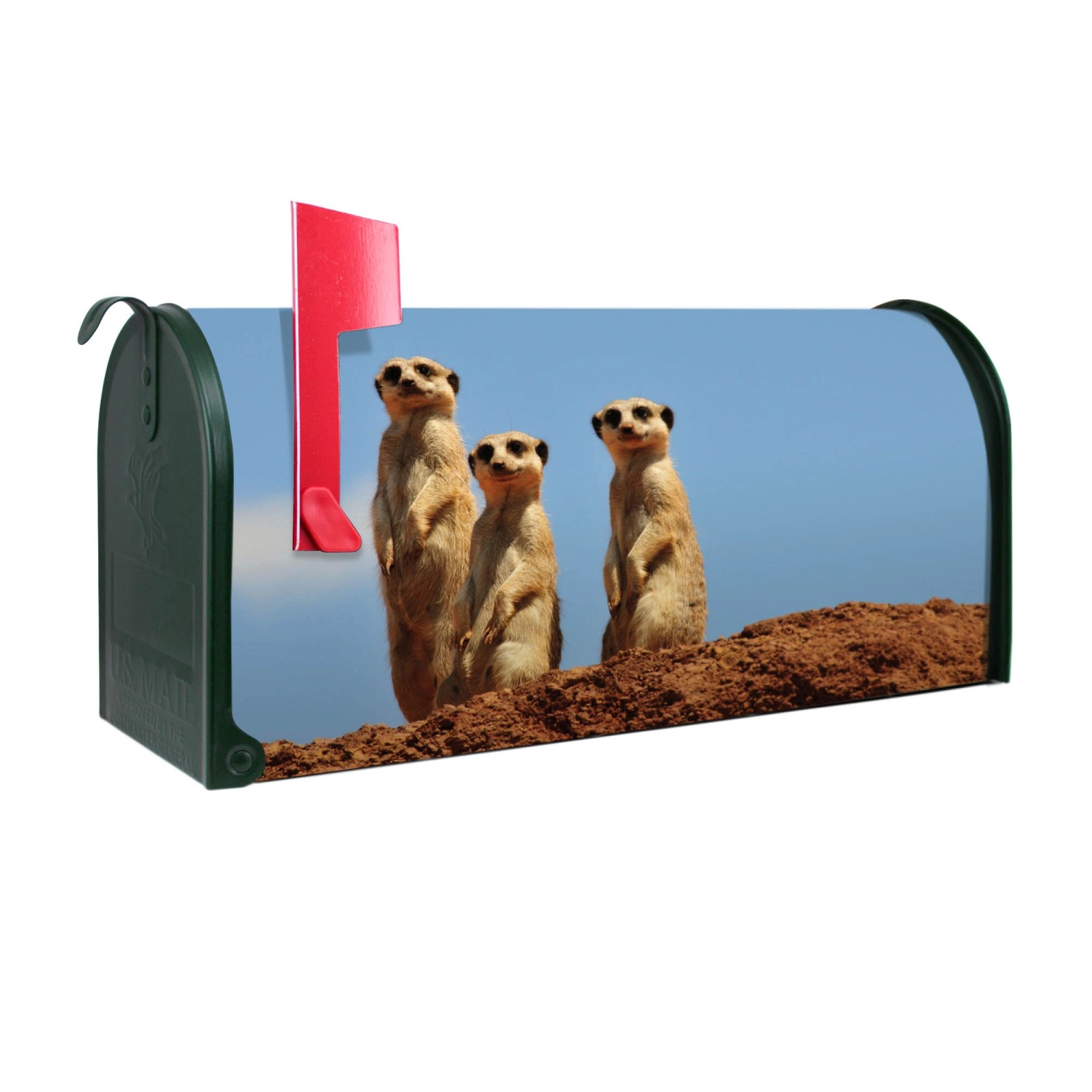 Banjado Amerikanischer Briefkasten Grün 48x22x16cm US Mailbox Letterbox Postkasten Stahl Pulverbeschichtet Motiv Erdmännchenfamilie Banjado Amerikanischer Briefkasten Grün 48x22x16cm US Mailbox Letterbox Postkasten Stahl Pulverbeschichtet Motiv Erdmännchenfamilie von Banjado