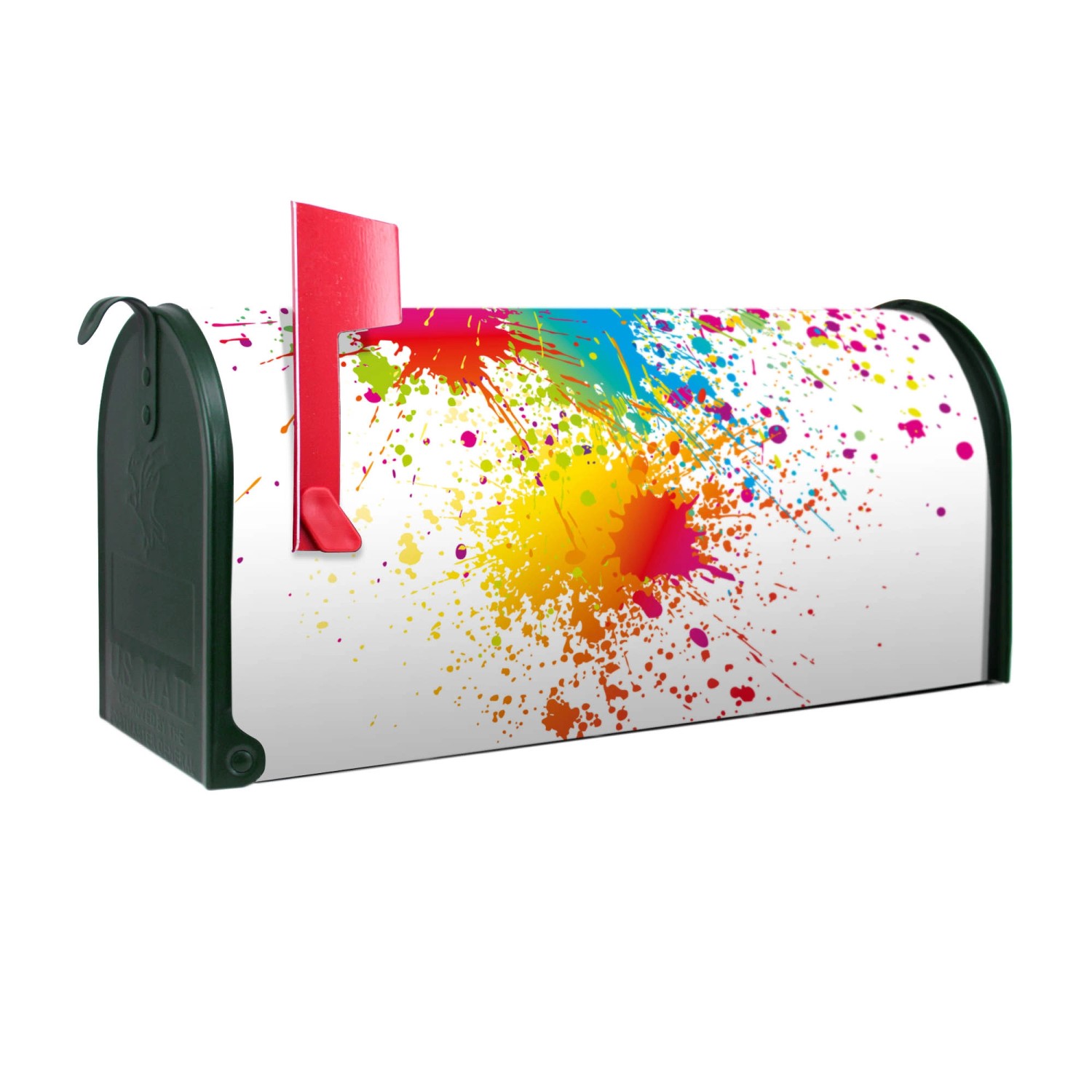 Banjado Amerikanischer Briefkasten Grün 48x22x16cm US Mailbox Letterbox Postkasten Stahl Pulverbeschichtet Motiv Farbspritzer Banjado Amerikanischer Briefkasten Grün 48x22x16cm US Mailbox Letterbox Postkasten Stahl Pulverbeschichtet Motiv Farbspritzer von Banjado
