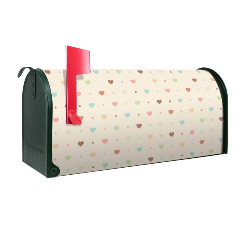Banjado Amerikanischer Briefkasten Grün 48x22x16cm US Mailbox Letterbox Postkasten Stahl Pulverbeschichtet Motiv Herzen Bunt Banjado Amerikanischer Briefkasten Grün 48x22x16cm US Mailbox Letterbox Postkasten Stahl Pulverbeschichtet Motiv Herzen Bunt von Banjado