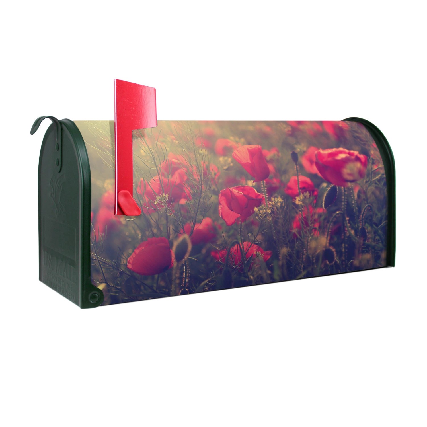 Banjado Amerikanischer Briefkasten Grün 48x22x16cm US Mailbox Letterbox Postkasten Stahl Pulverbeschichtet Motiv Mohn Banjado Amerikanischer Briefkasten Grün 48x22x16cm US Mailbox Letterbox Postkasten Stahl Pulverbeschichtet Motiv Mohn von Banjado