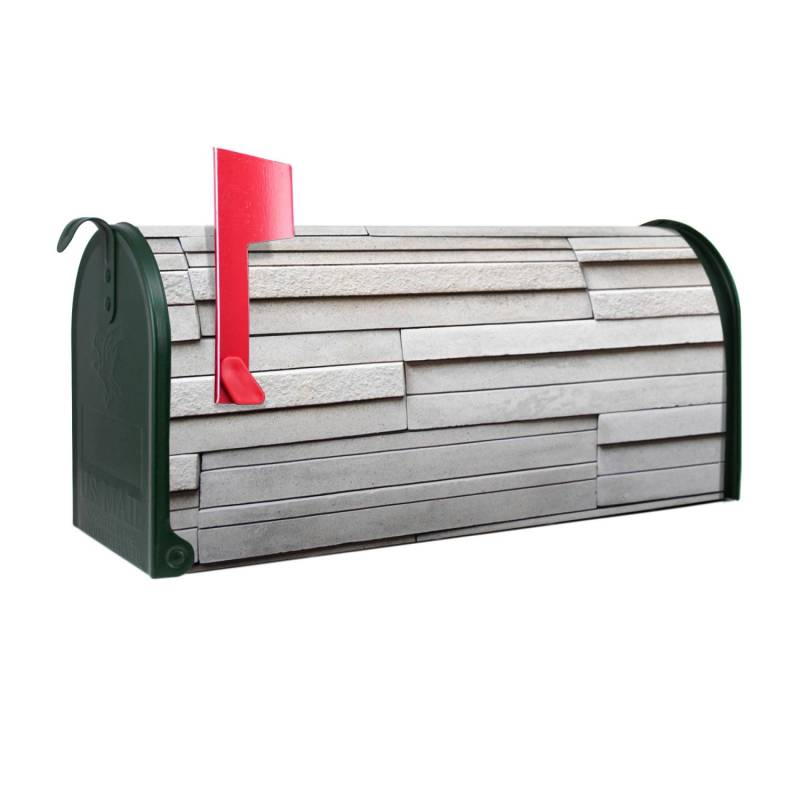 Banjado Amerikanischer Briefkasten Grün 48x22x16cm US Mailbox Letterbox Postkasten Stahl Pulverbeschichtet Motiv Relief von Banjado